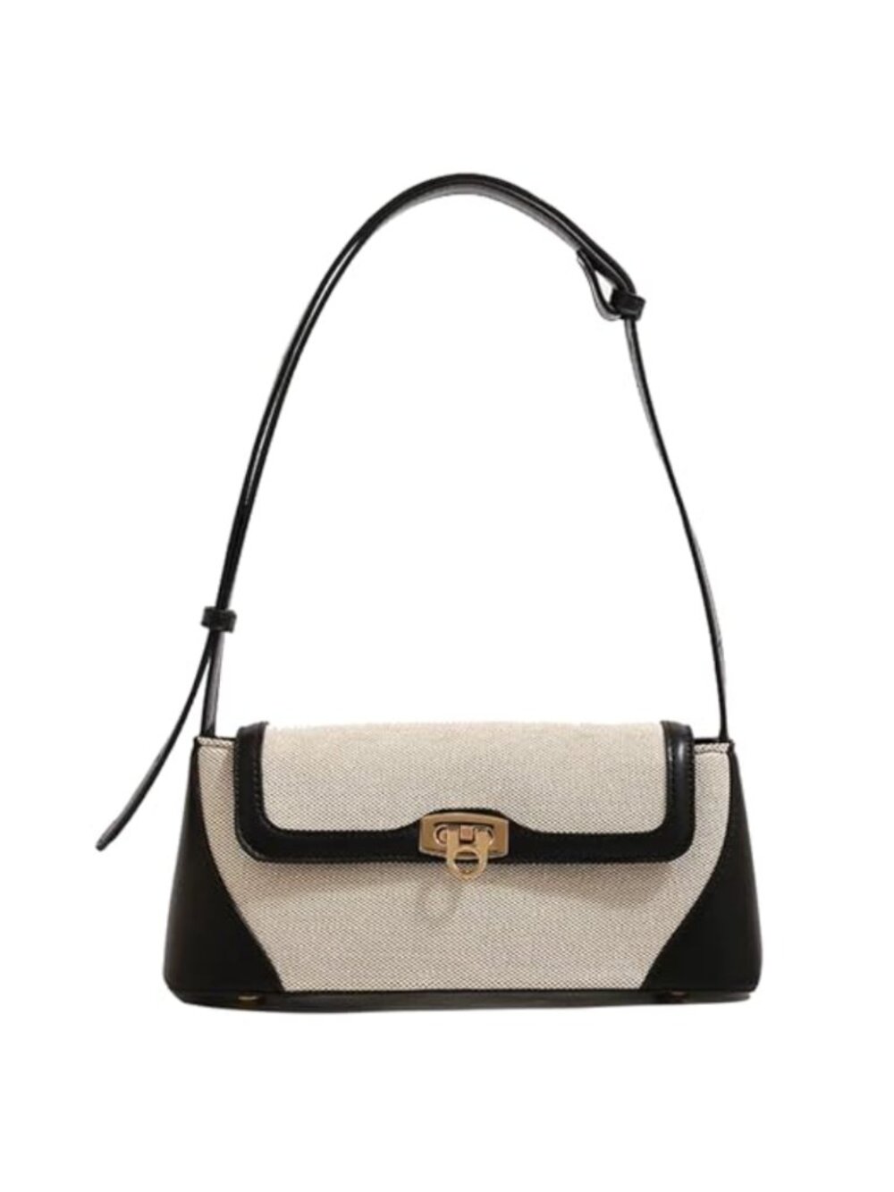 Women's Leather Mini Tote Shoulder Bag with Buckle Closure